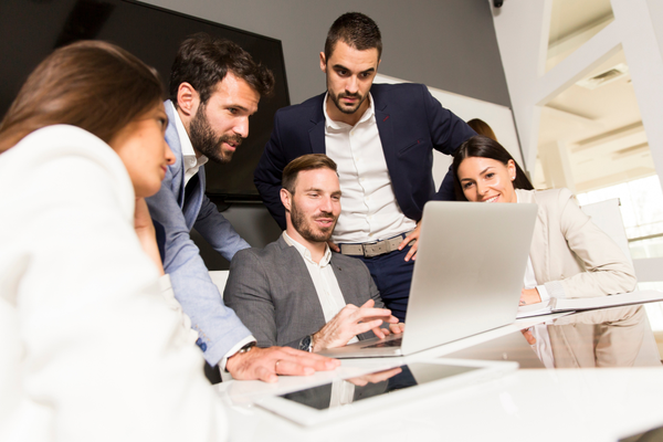 team working on a project